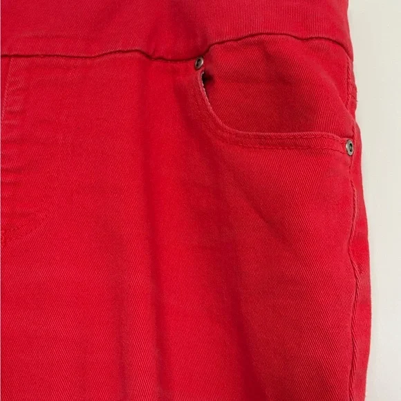 Jessica stretchy pull on red denim pants. Ladies size 18 - Picture 3 of 6